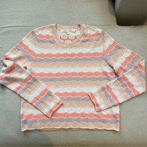 Veronica Beard Multicolor Pink Striped Light Knit Sweater Small